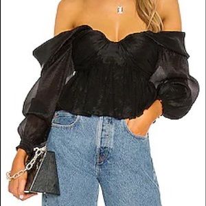 Black off shoulder top house of harlow x revolve